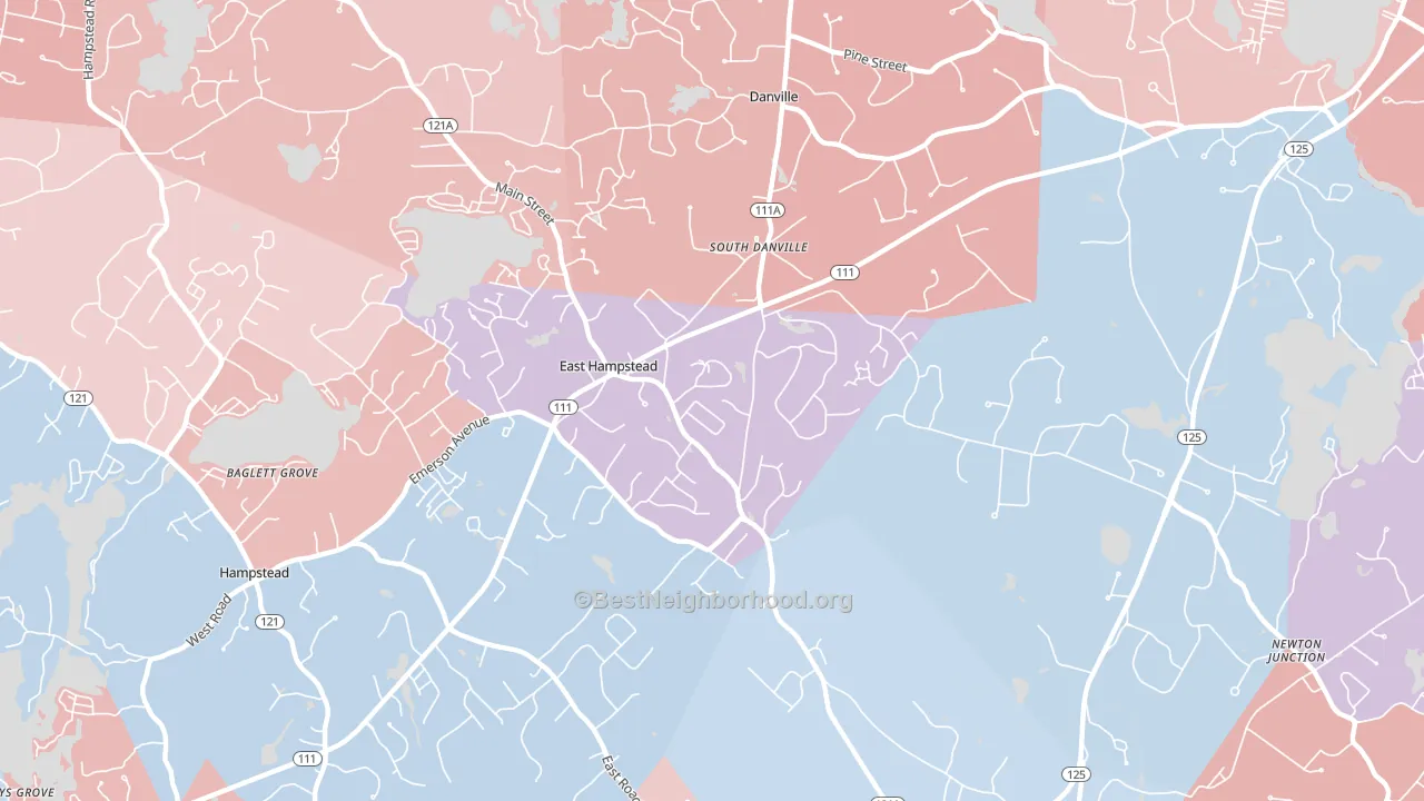 03826, NH block-group political-lean map