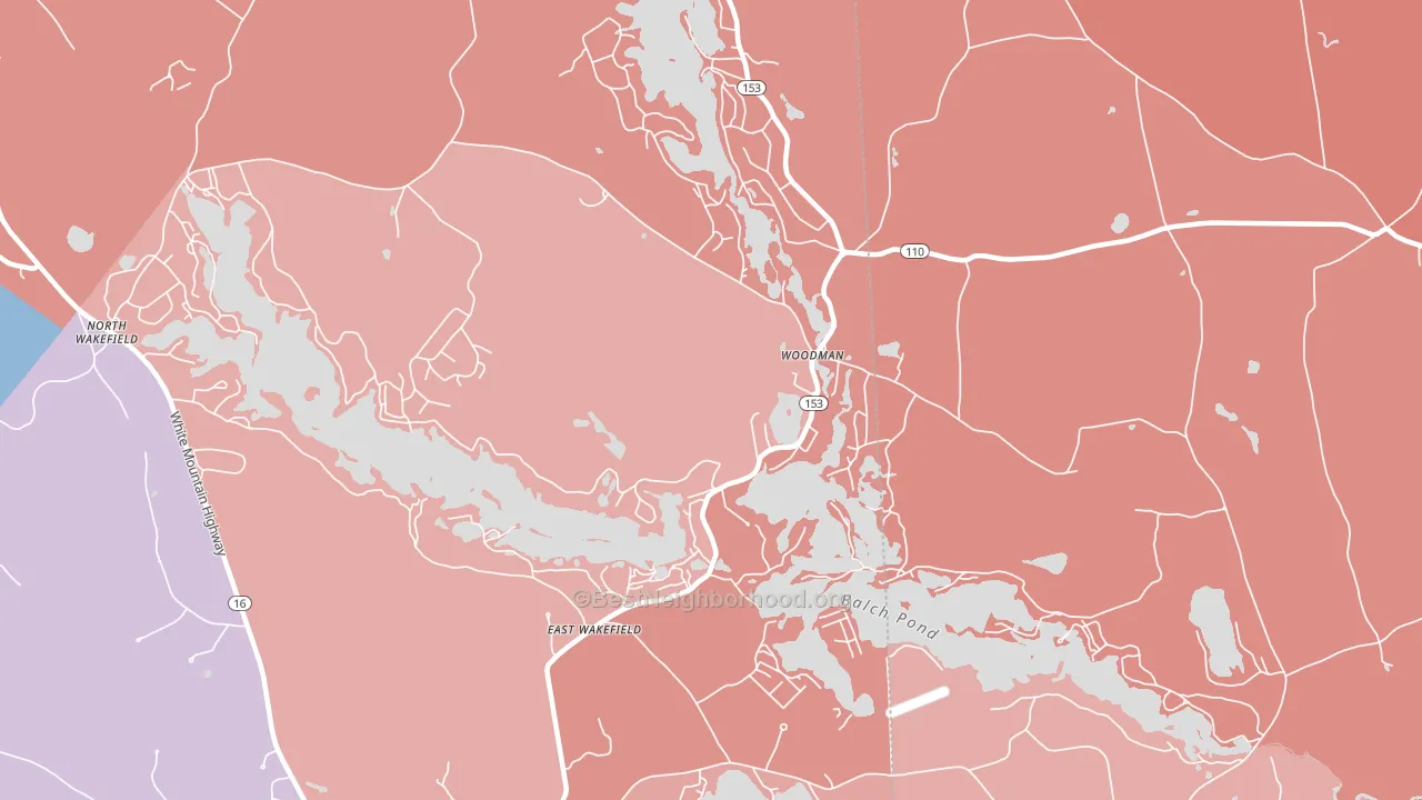 03830, NH block-group political-lean map