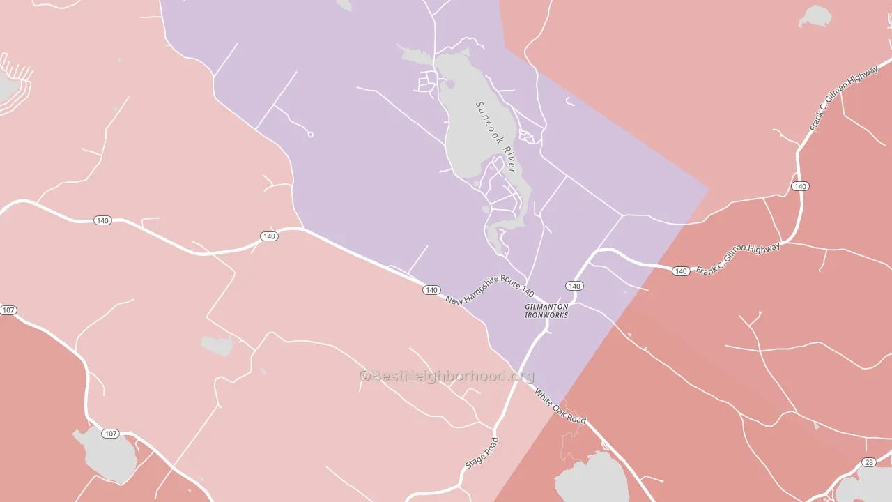 03837, NH block-group political-lean map
