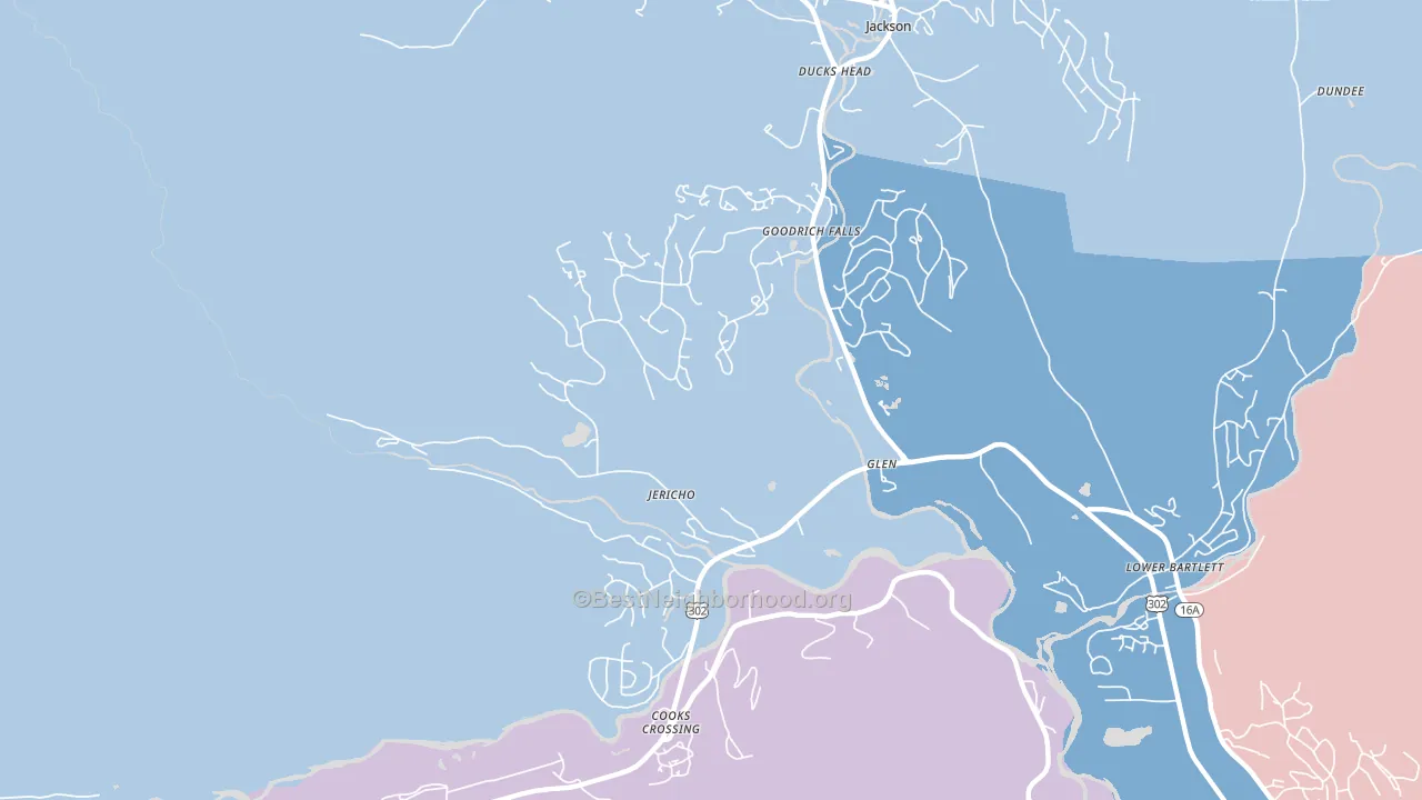 03838, NH block-group political-lean map