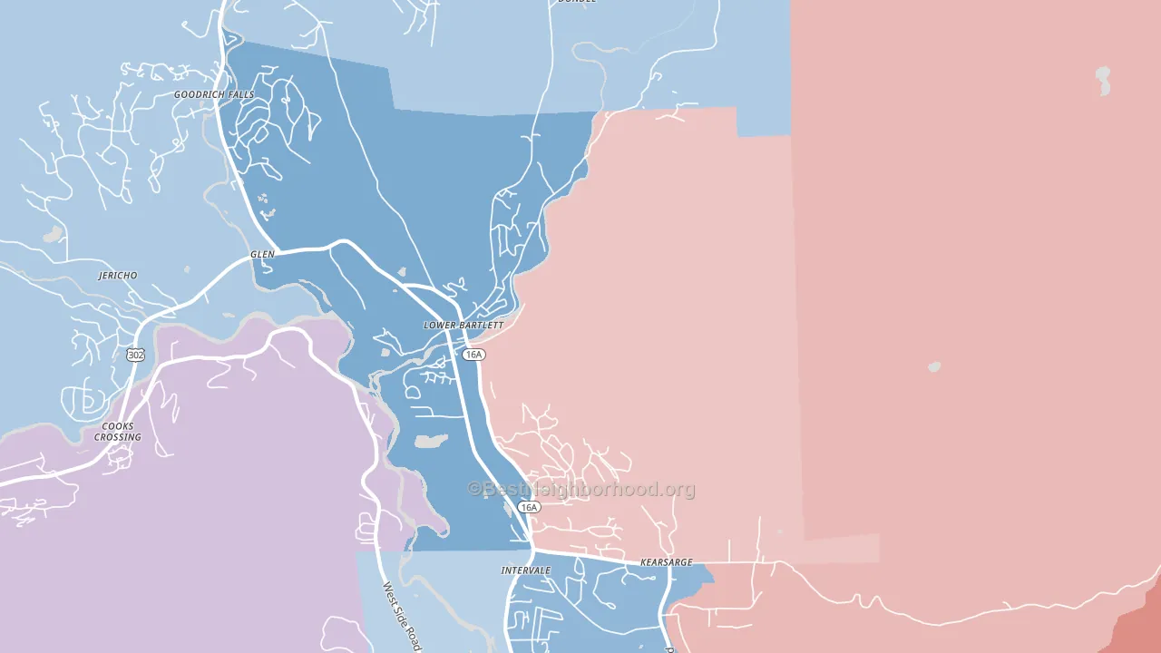 03845, NH block-group political-lean map