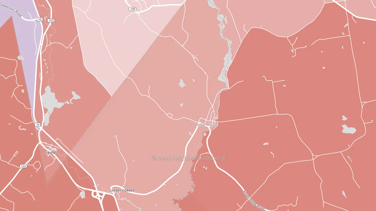 03852, NH block-group political-lean map