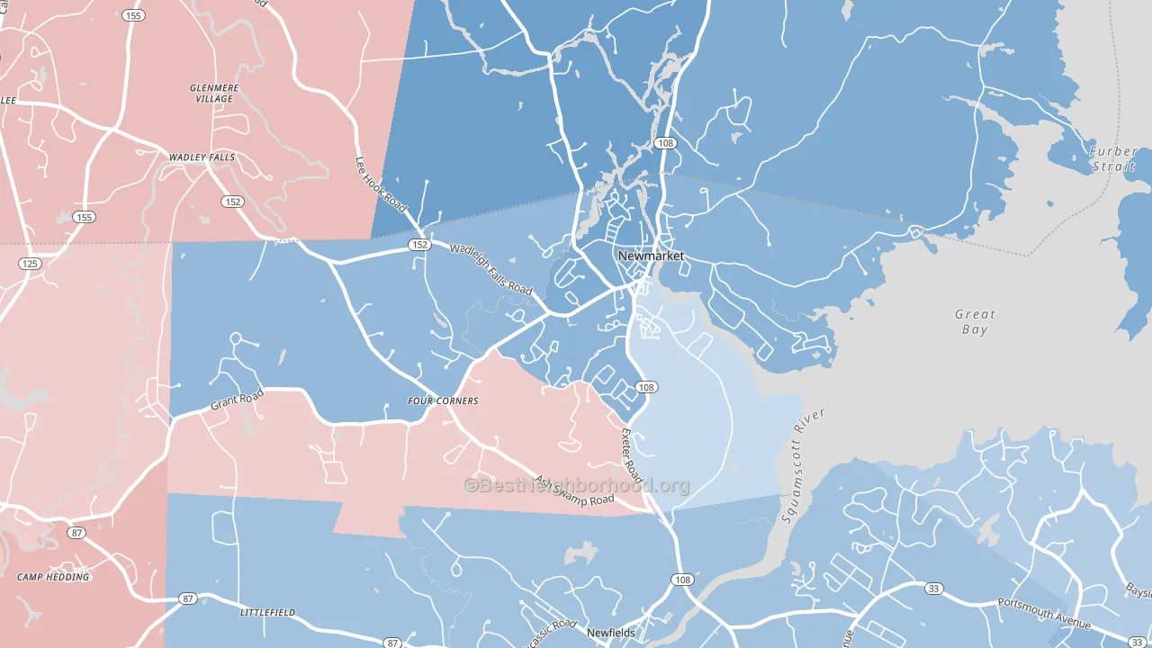 03857, NH block-group political-lean map