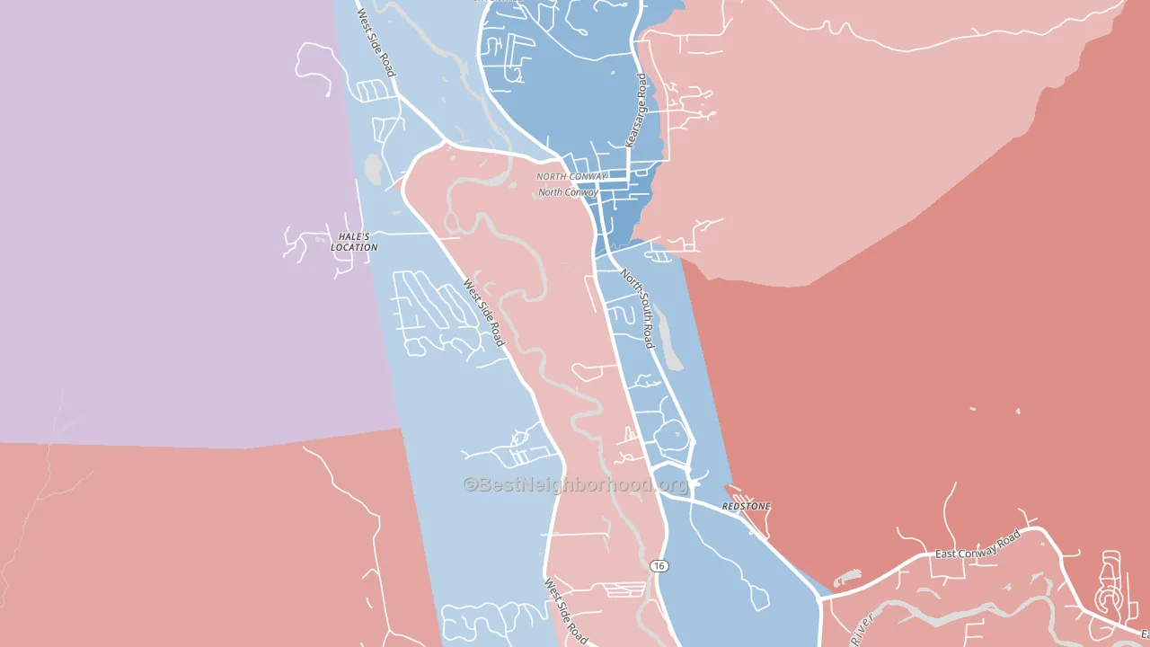 03860, NH block-group political-lean map