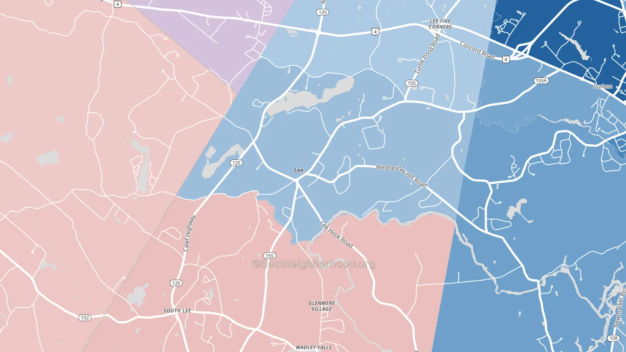 03861, NH block-group political-lean map
