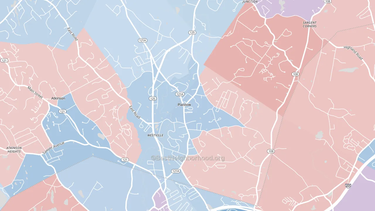 03865, NH block-group political-lean map