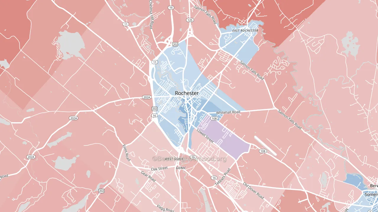 03867, NH block-group political-lean map