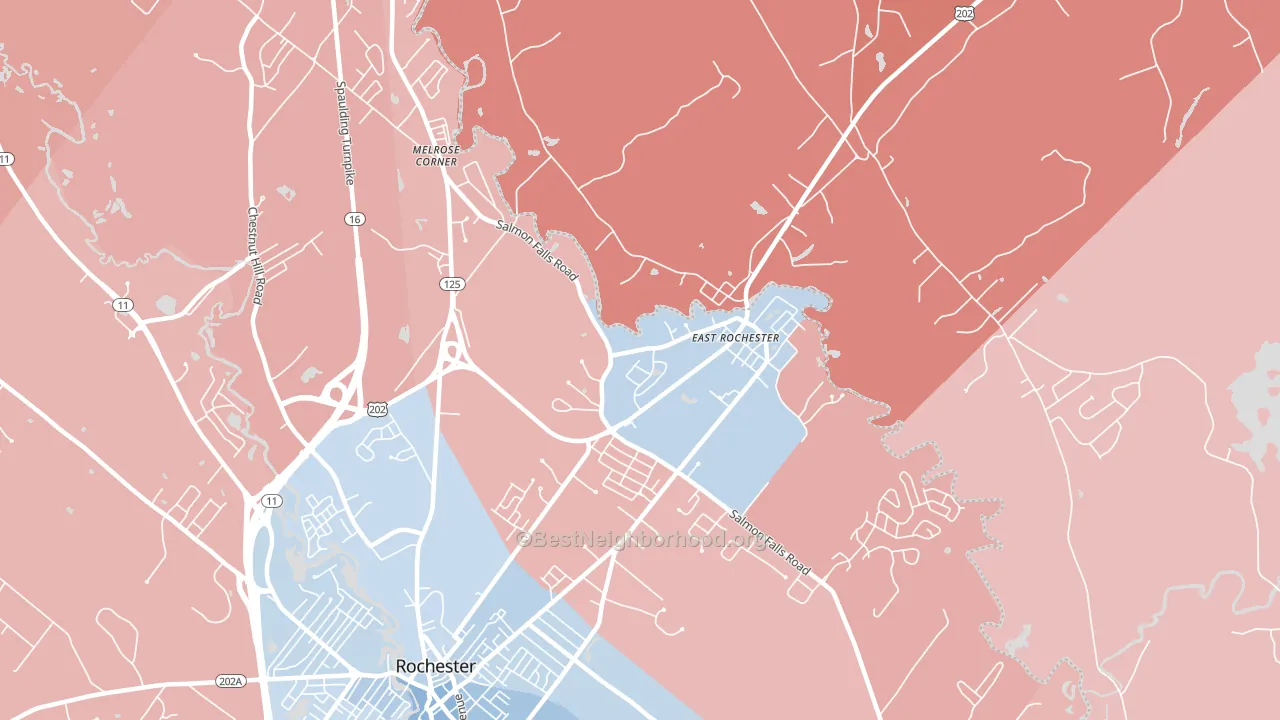 03868, NH block-group political-lean map