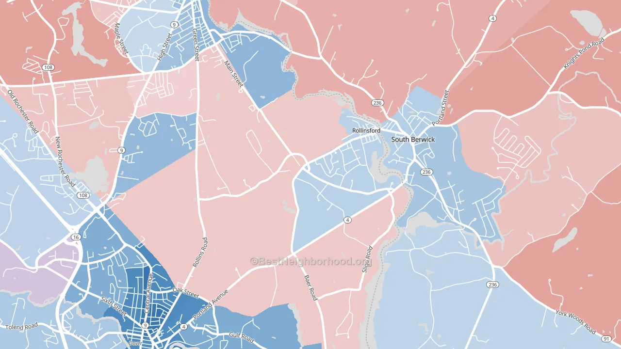 03869, NH block-group political-lean map