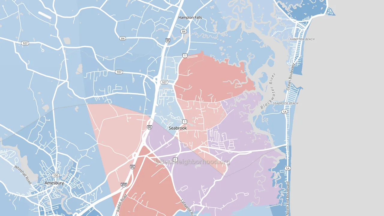 03874, NH block-group political-lean map