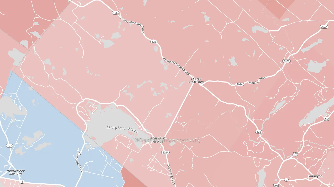 03884, NH block-group political-lean map