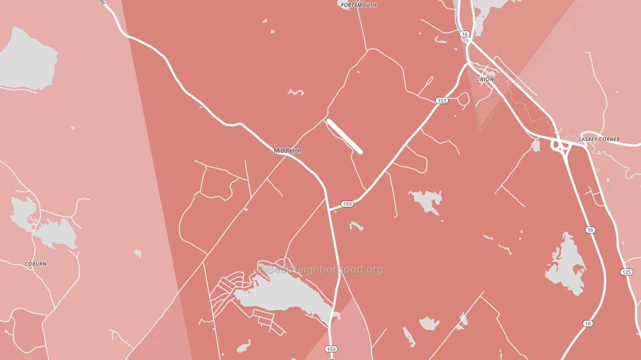 03887, NH block-group political-lean map