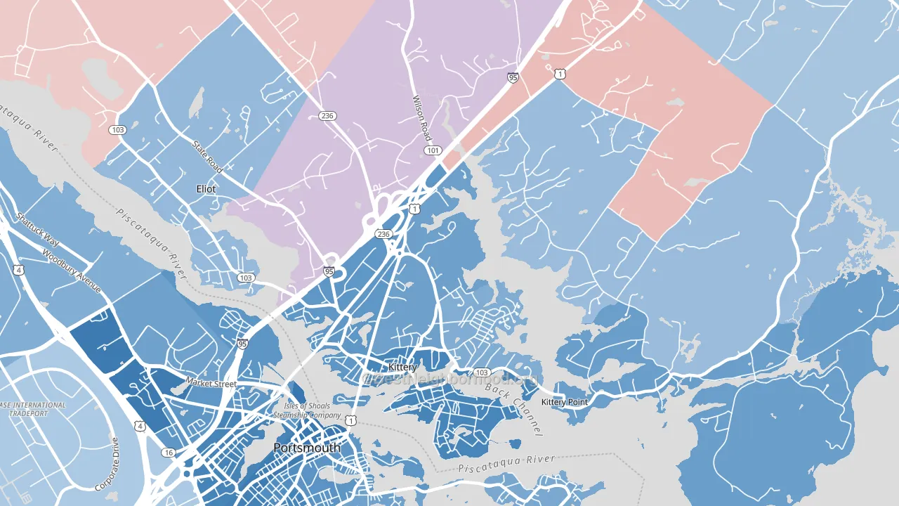 03904, ME block-group political-lean map