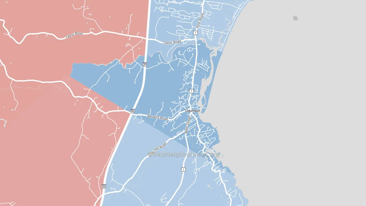 03907, ME block-group political-lean map