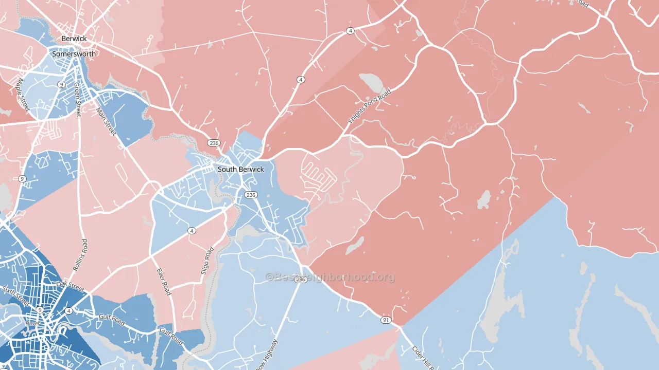 03908, ME block-group political-lean map