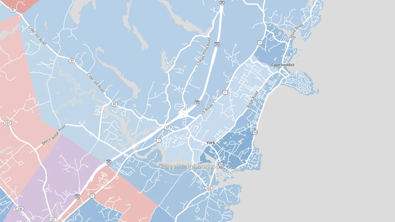 03909, ME block-group political-lean map
