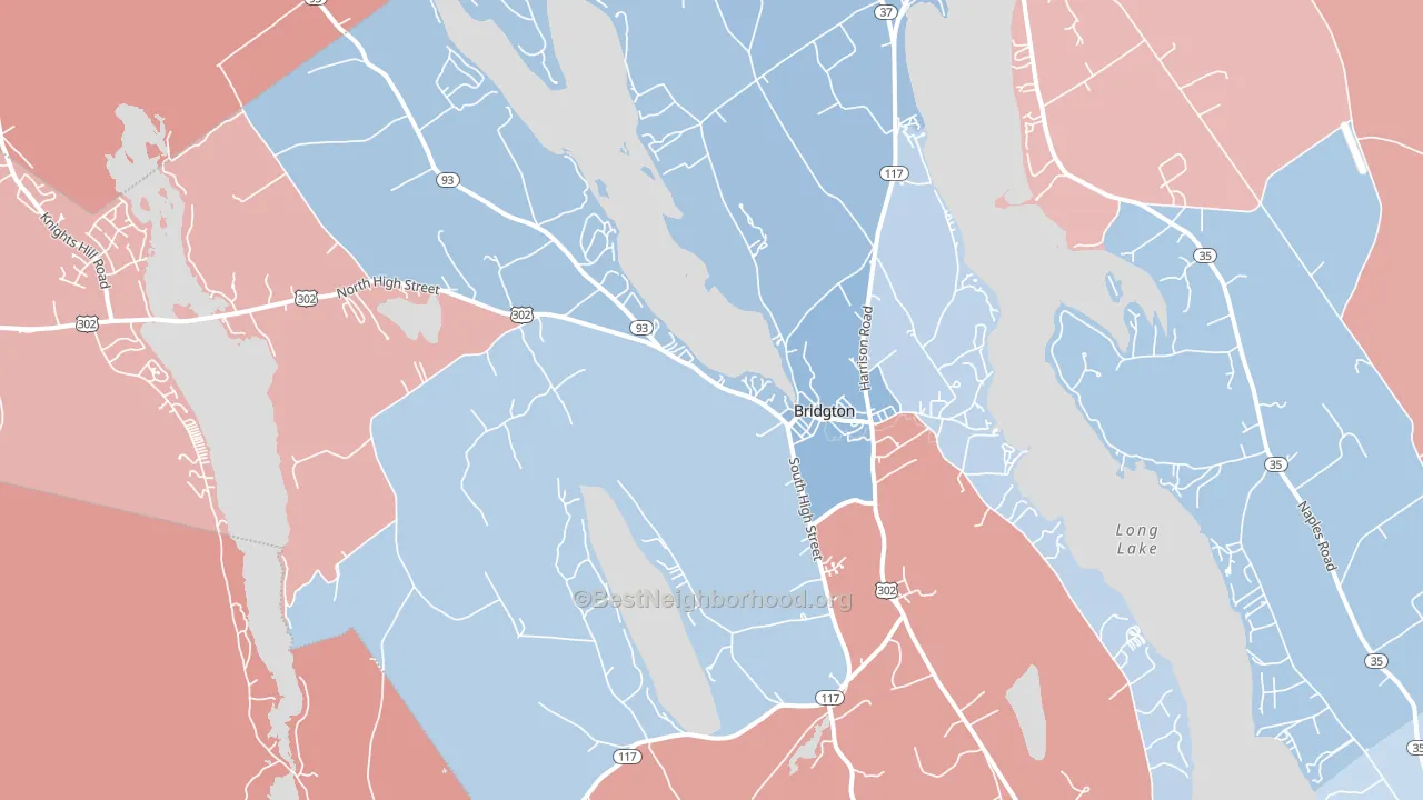 04009, ME block-group political-lean map