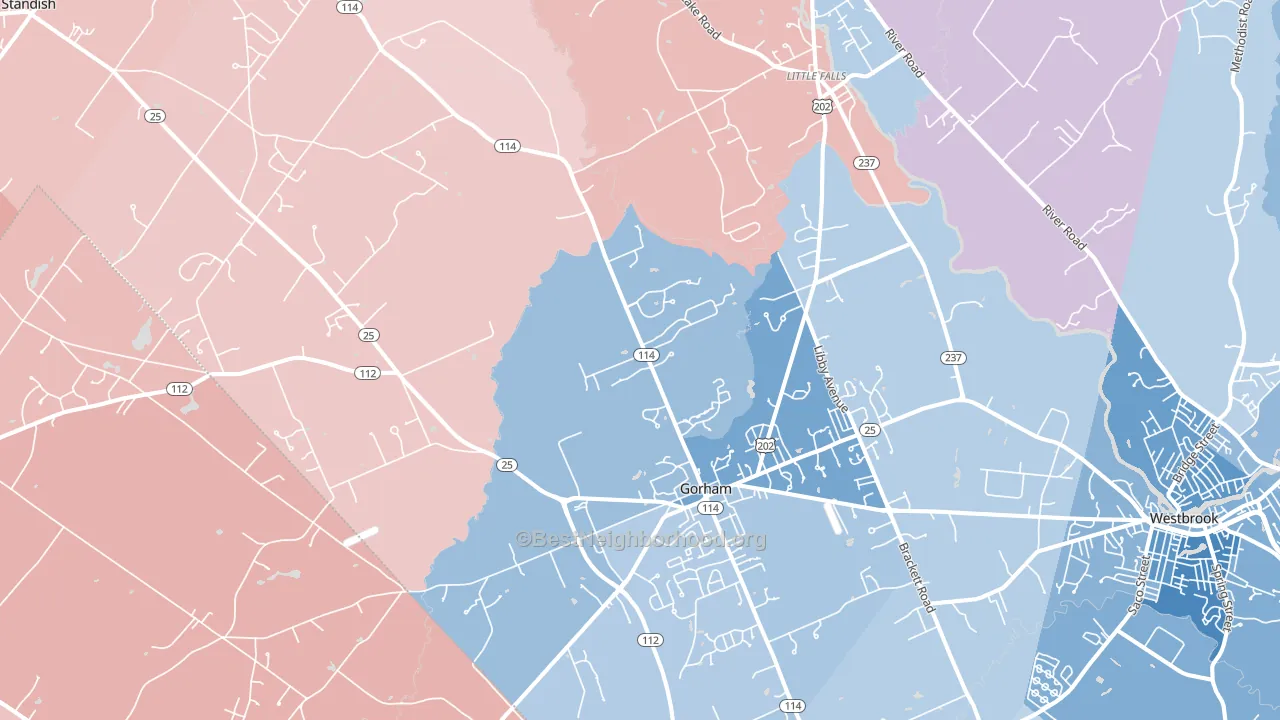 04038, ME block-group political-lean map
