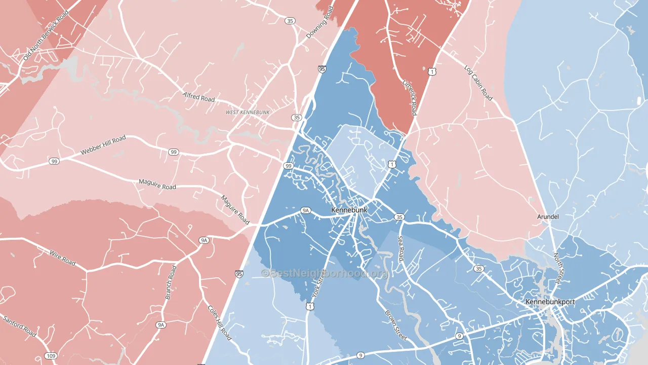 04043, ME block-group political-lean map