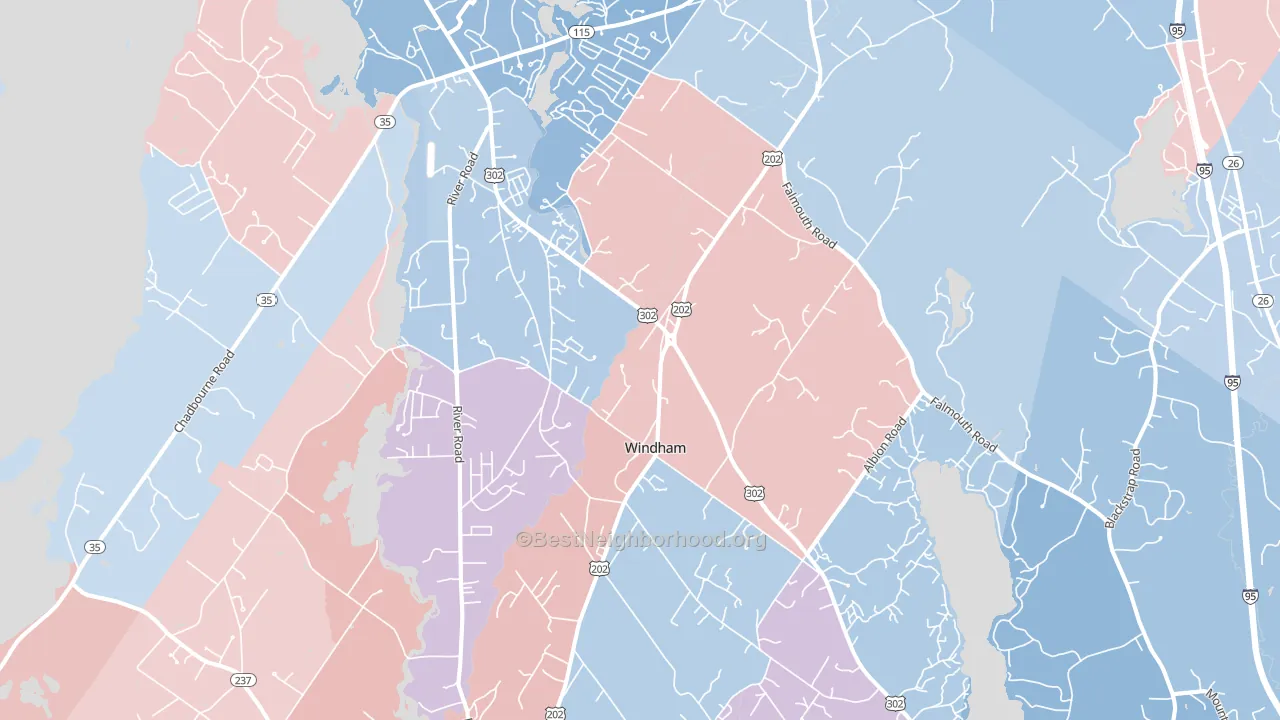 04062, ME block-group political-lean map