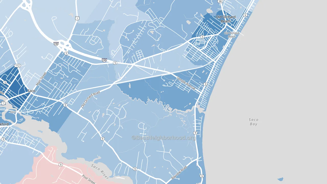 04063, ME block-group political-lean map