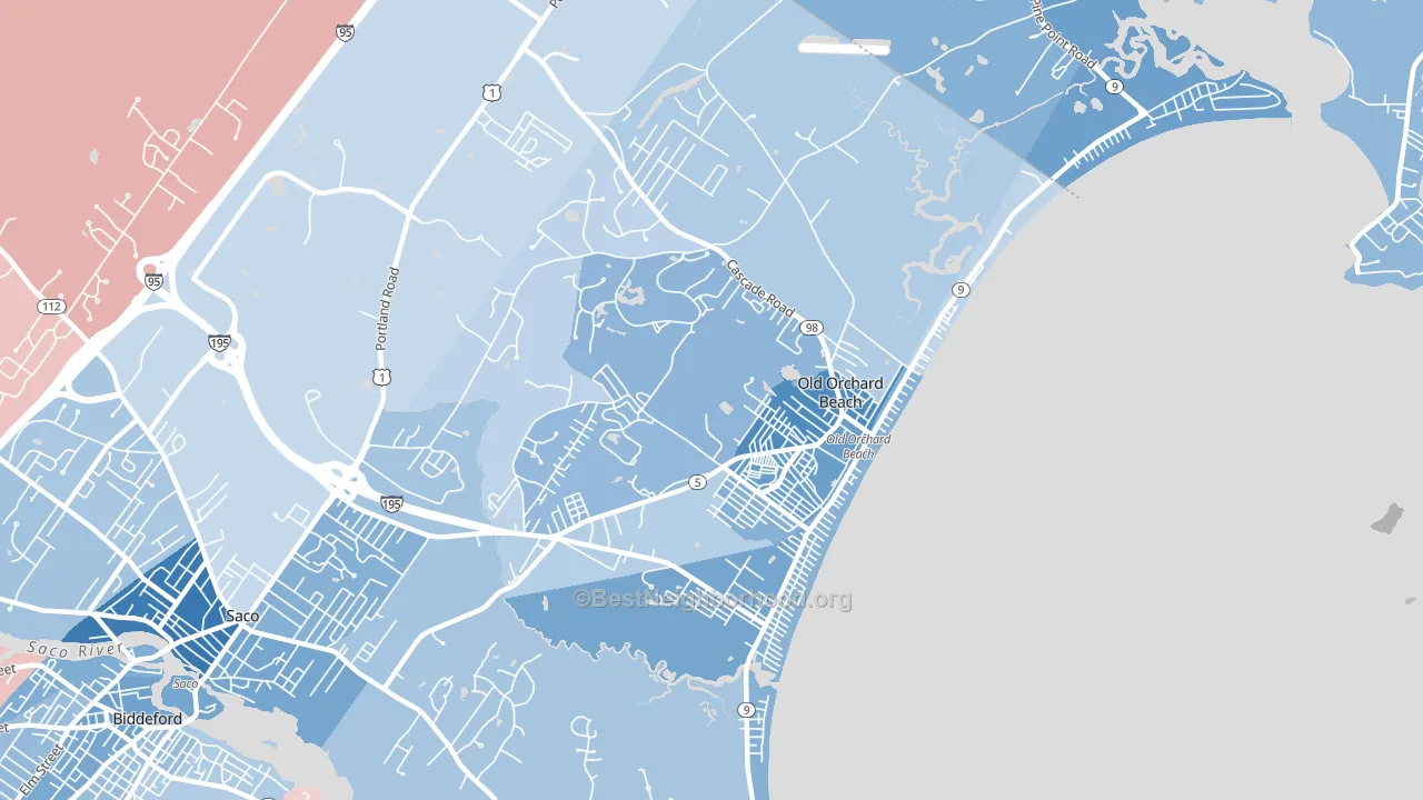 04064, ME block-group political-lean map