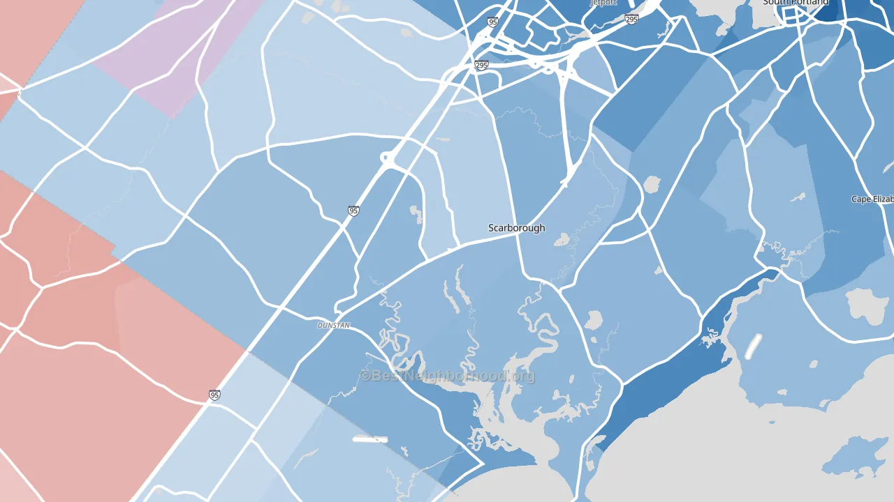 04074, ME block-group political-lean map