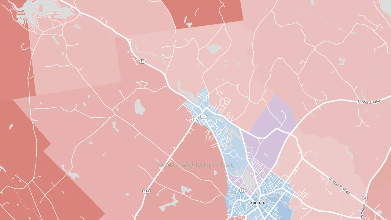 04083, ME block-group political-lean map