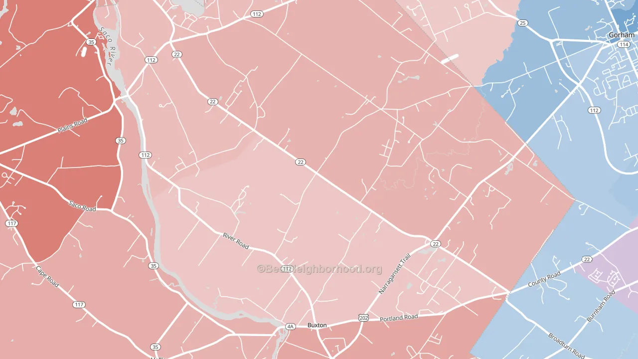 04093, ME block-group political-lean map