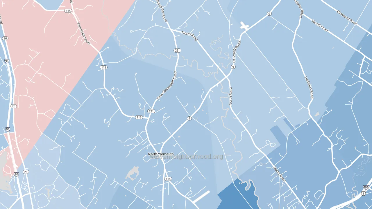 04097, ME block-group political-lean map