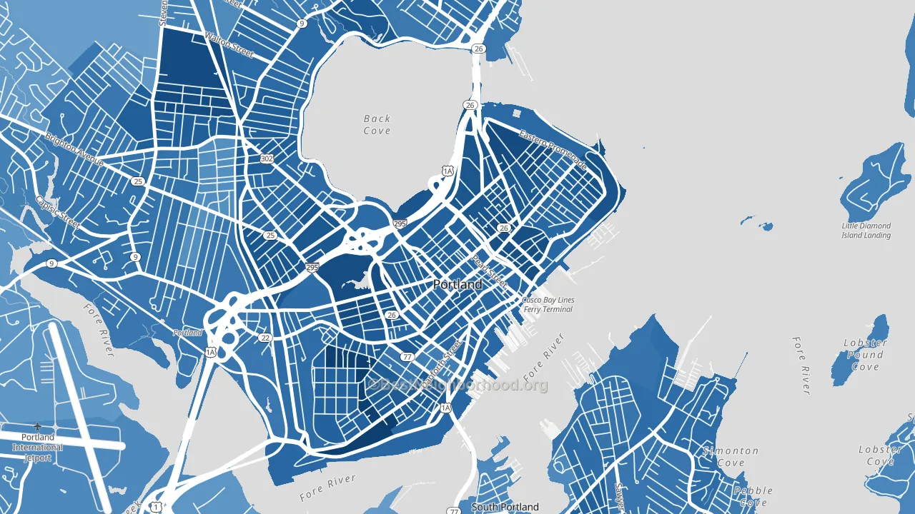 04101, ME block-group political-lean map