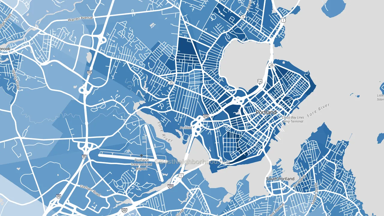 04102, ME block-group political-lean map