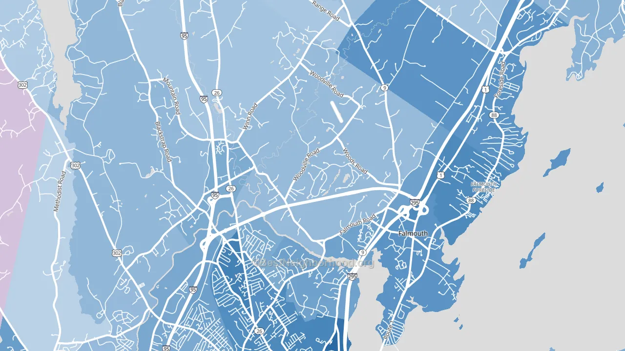 04105, ME block-group political-lean map