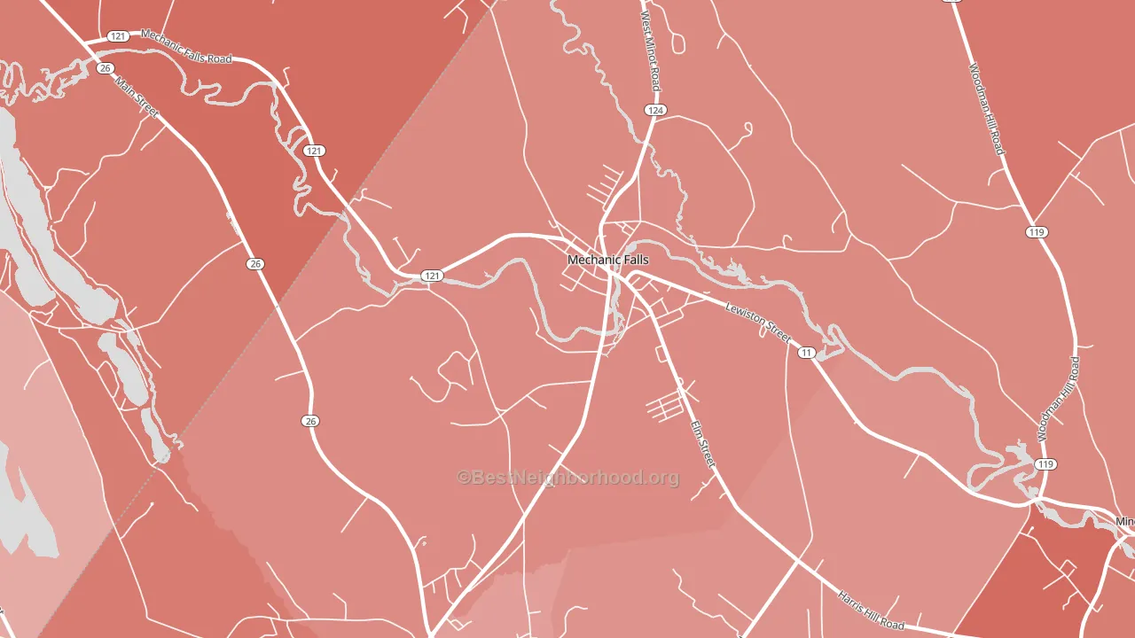 04256, ME block-group political-lean map