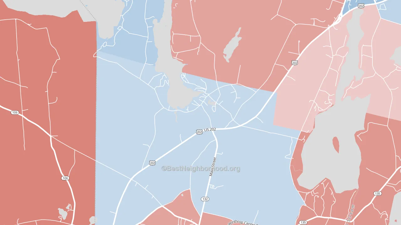 04265, ME block-group political-lean map