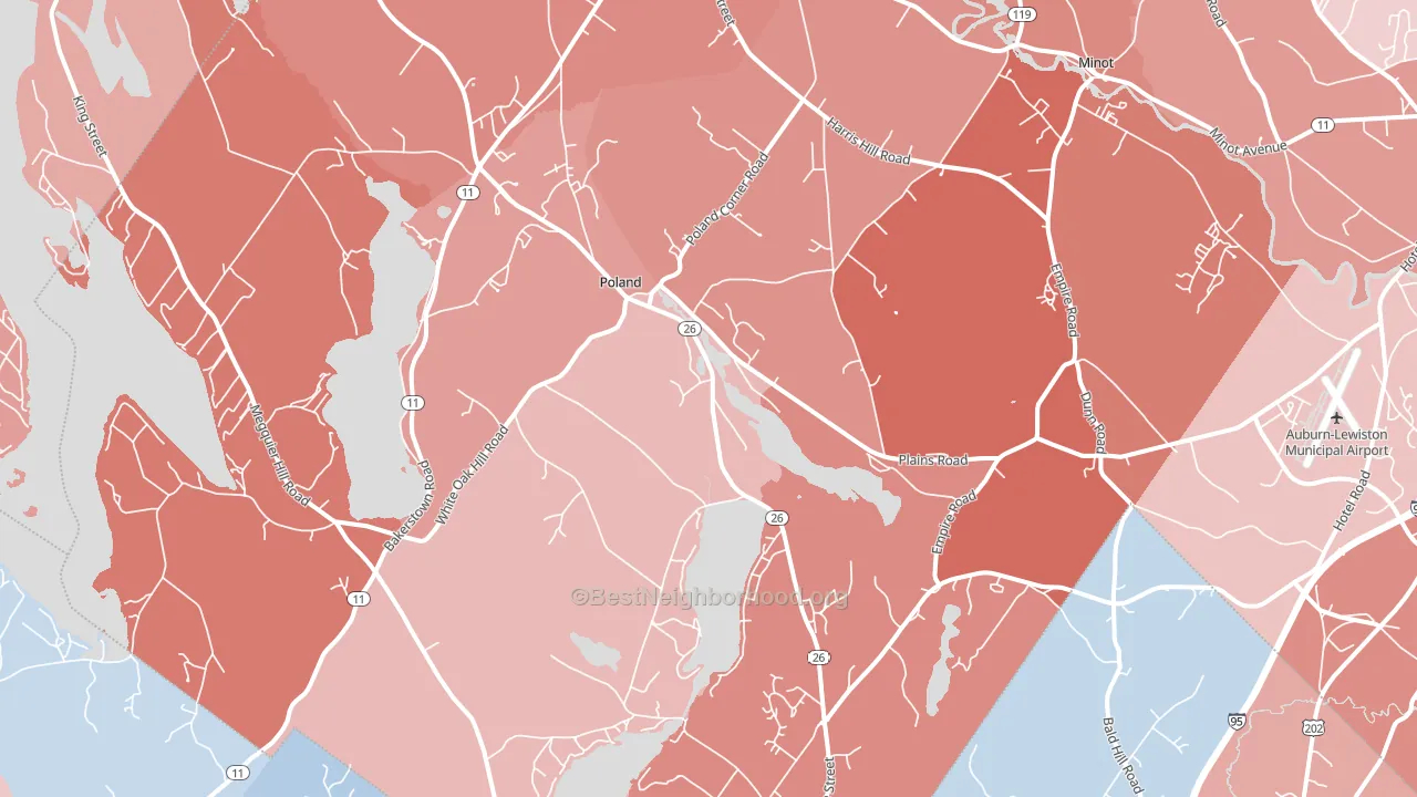04274, ME block-group political-lean map