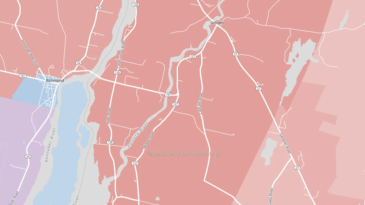 04342, ME block-group political-lean map
