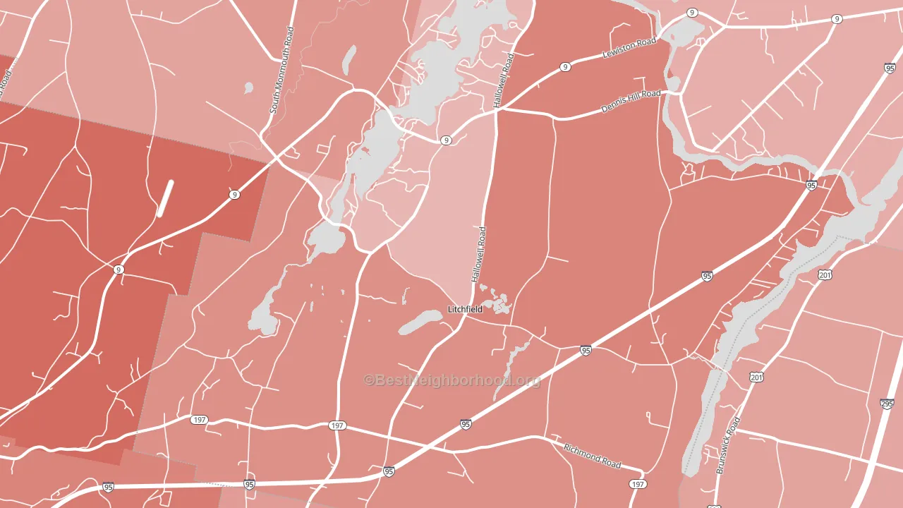 04350, ME block-group political-lean map