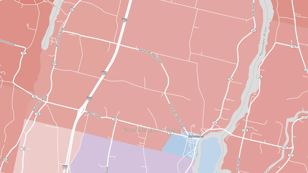 04357, ME block-group political-lean map