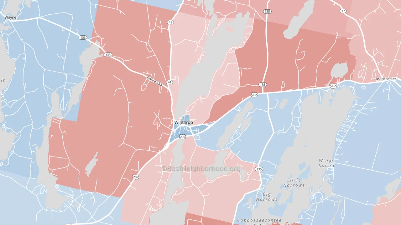 04364, ME block-group political-lean map
