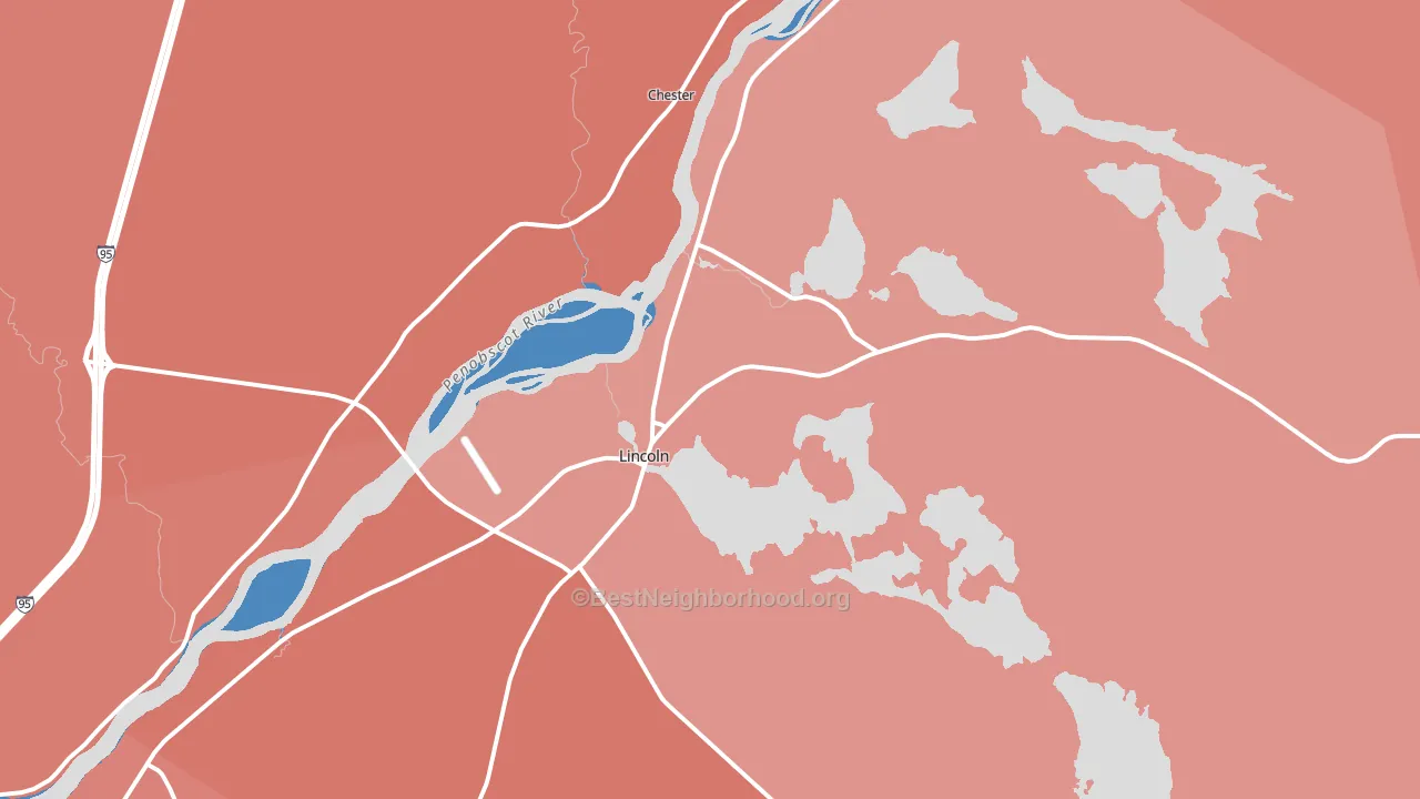 04457, ME block-group political-lean map