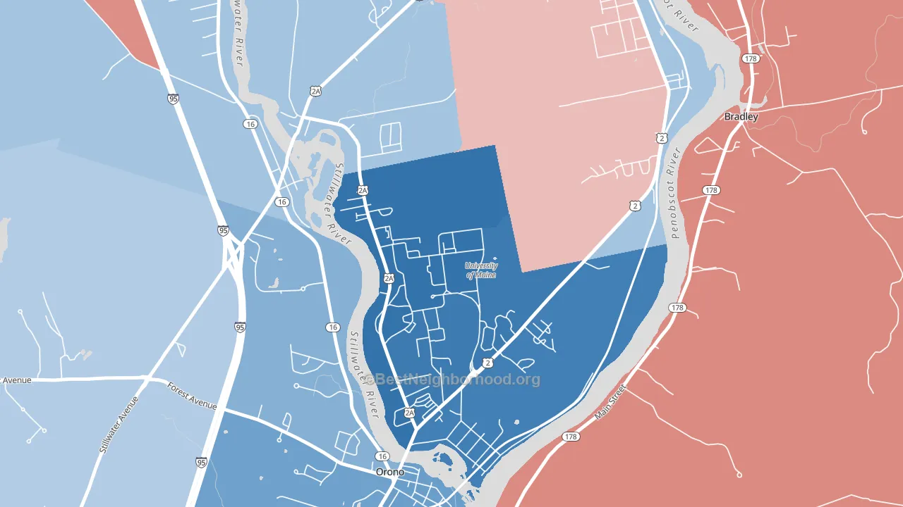 04469, ME block-group political-lean map