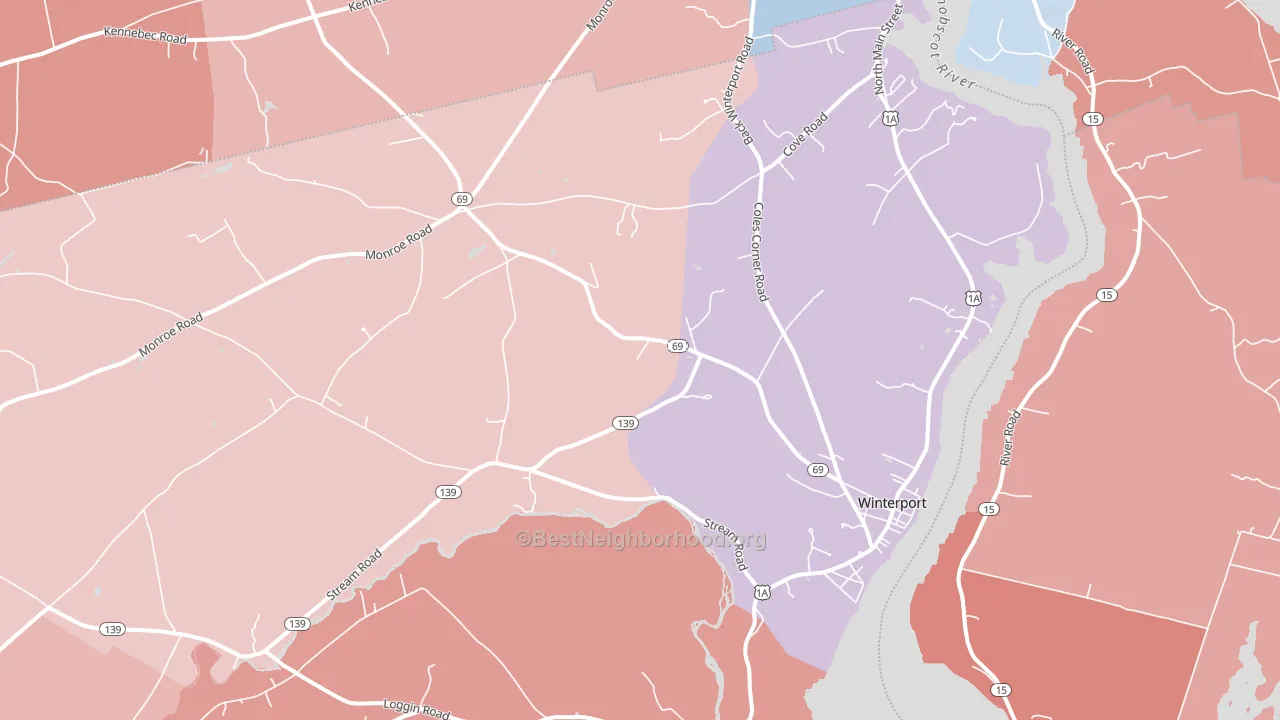 04496, ME block-group political-lean map