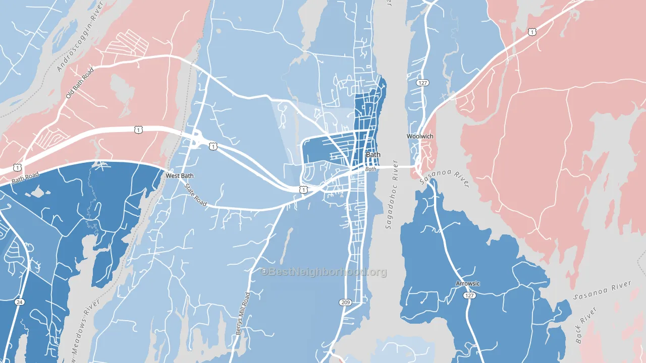 04530, ME block-group political-lean map