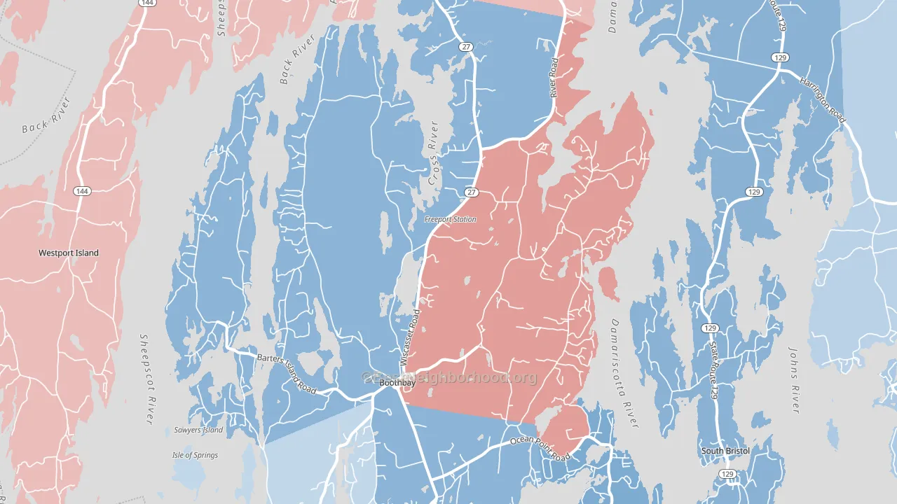 04537, ME block-group political-lean map