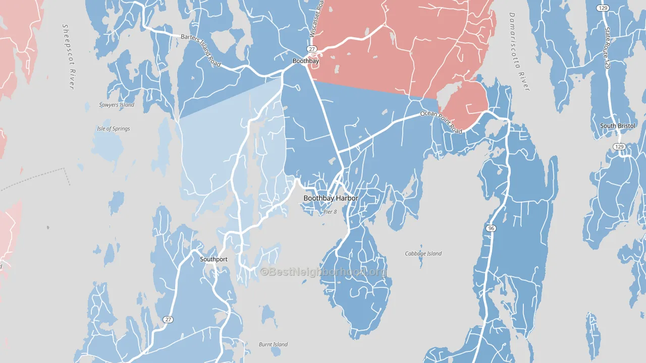 04538, ME block-group political-lean map