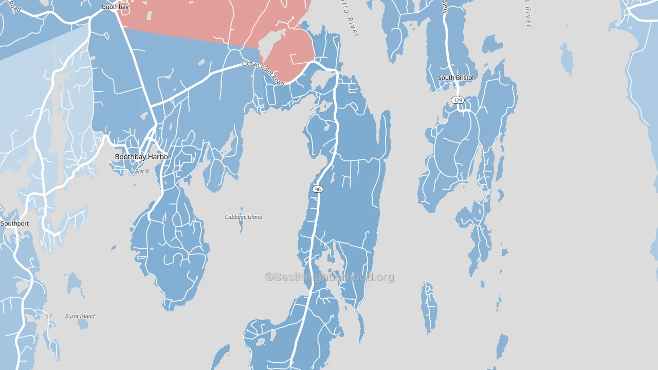 04544, ME block-group political-lean map