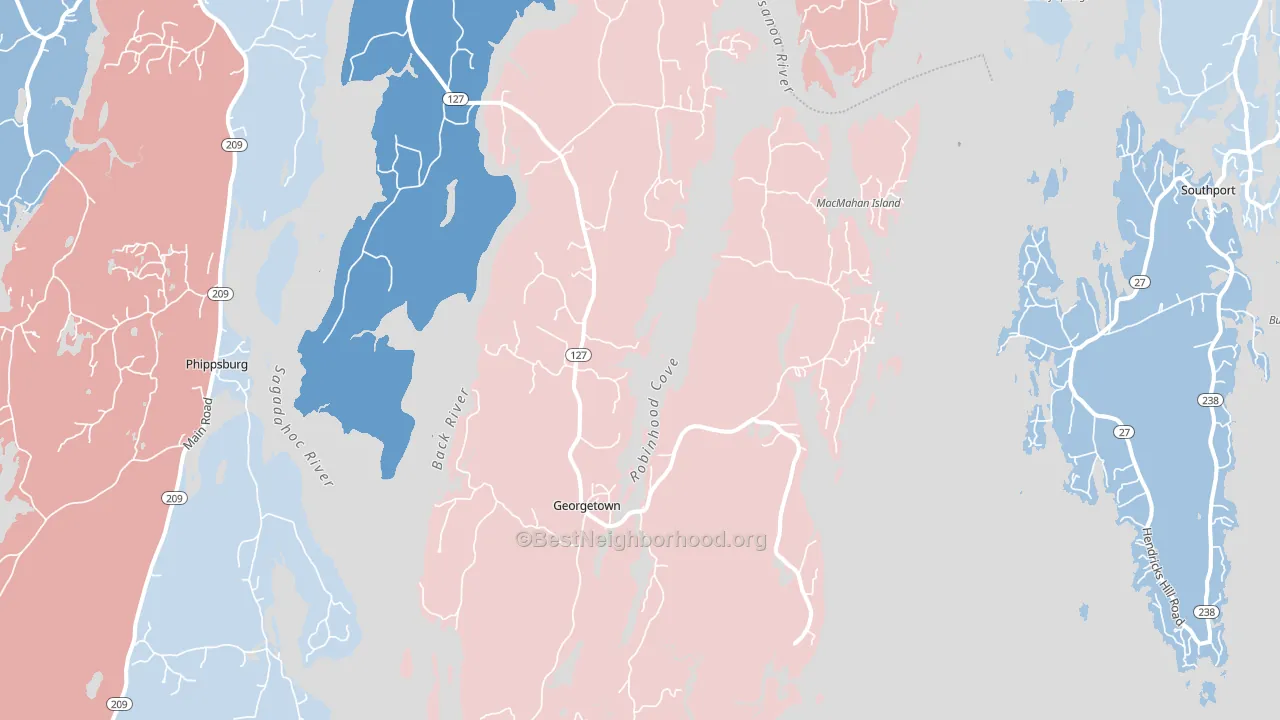 04548, ME block-group political-lean map