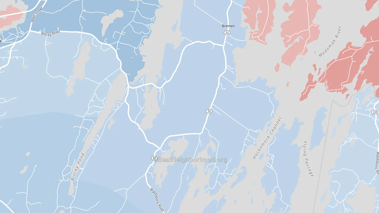 04551, ME block-group political-lean map