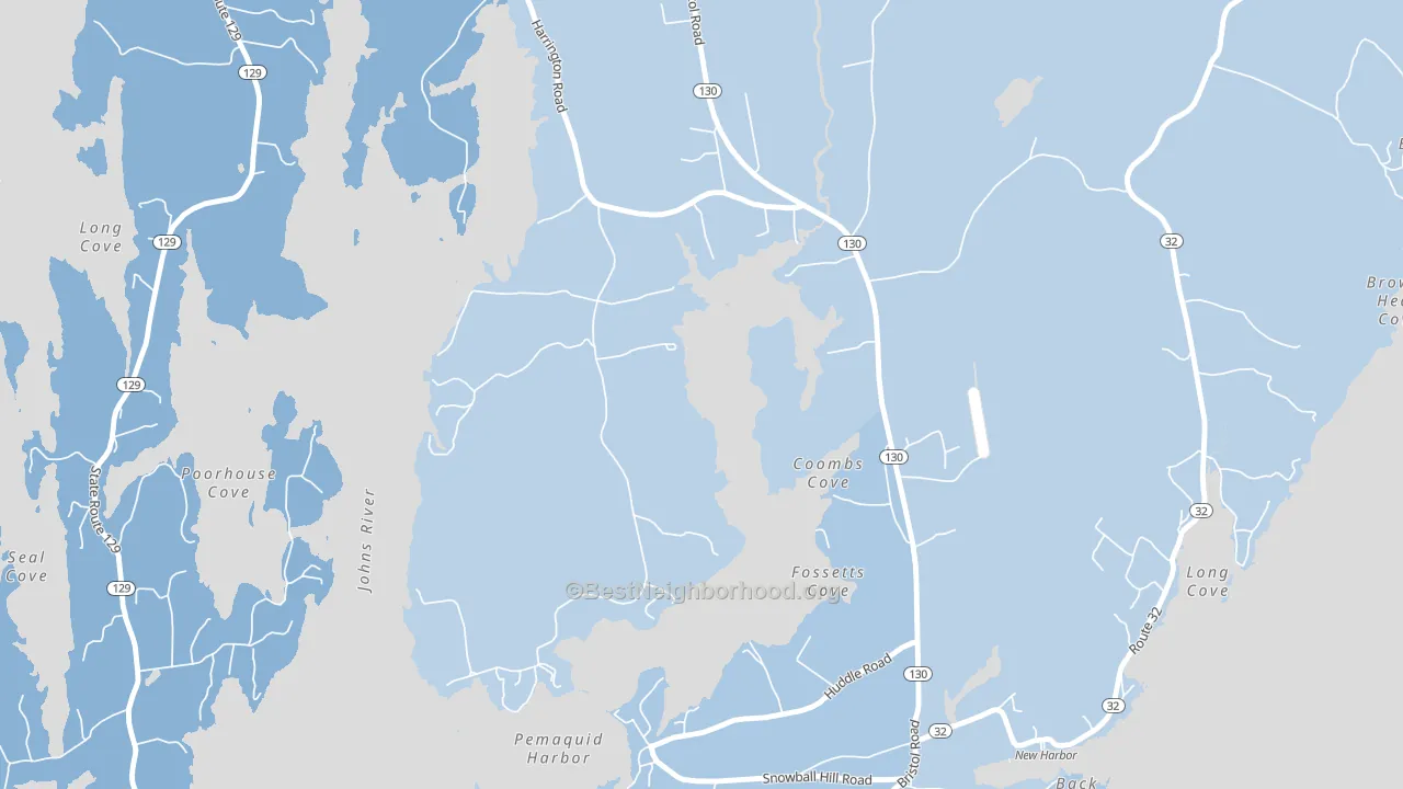 04558, ME block-group political-lean map